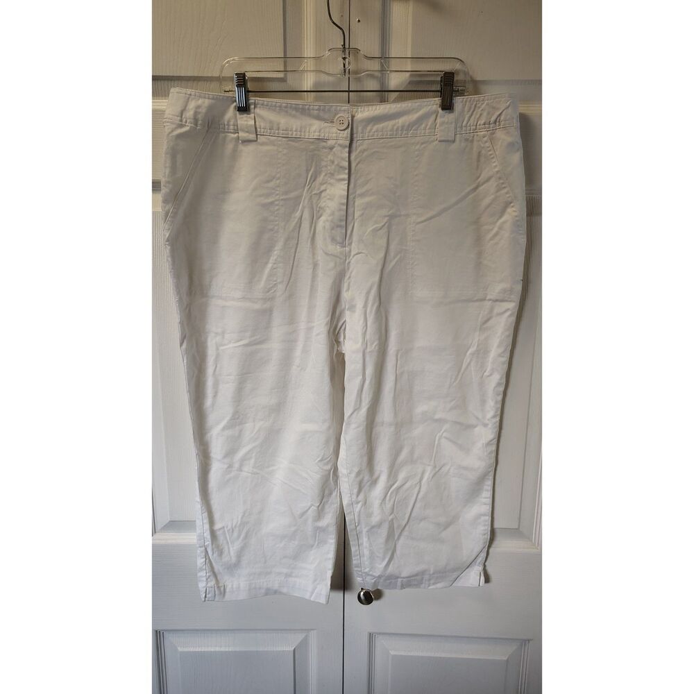 White Stag Classic White Stretch Capri Pants - Women's Plus Size 18